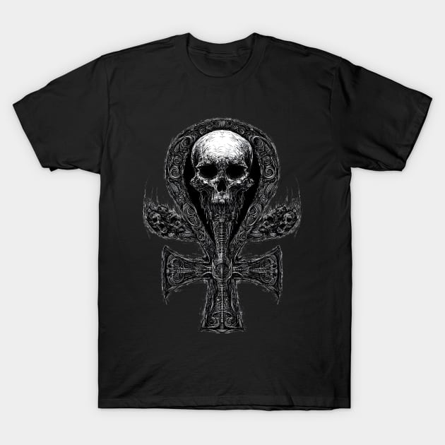 The Ankh and Skulls: Life and Death T-Shirt by MetalByte